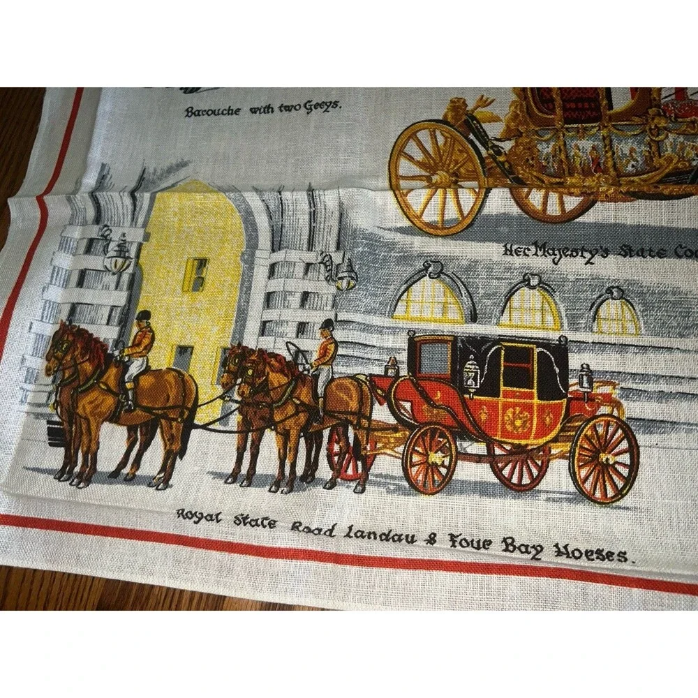 Blackstaff Irish Linen Tea Towel State Coach Made In Ireland Vintage New